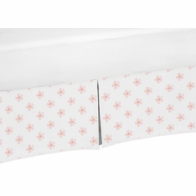Watercolor Floral Burgundy Wine and Pink Collection Flower Blossom Crib Bed Skirt