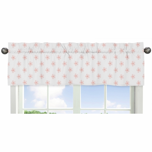 Watercolor Floral Burgundy Wine and Pink Collection Flower Blossom Window Valance