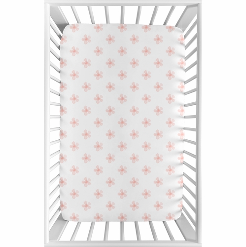 Watercolor Floral Burgundy Wine and Pink Collection Mini Crib Sheet - Flower Blossom