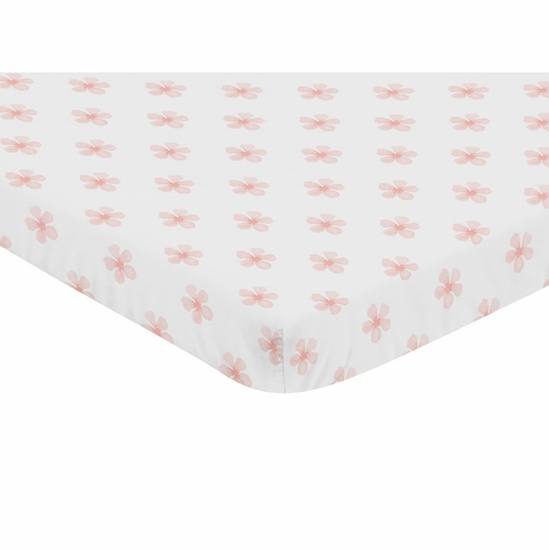 Watercolor Floral Burgundy Wine and Pink Collection Mini Crib Sheet - Flower Blossom - alt image 1