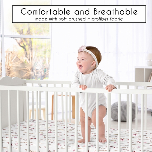 Watercolor Floral Garden Pink Collection Crib Sheet - alt image 1