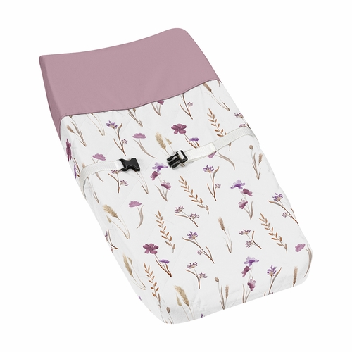 Watercolor Floral Garden Purple Collection Changing Pad Cover