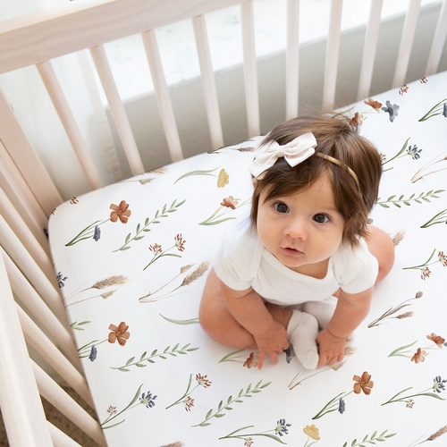 Watercolor Floral Garden Sage Green Collection 2 Pack Crib Sheets - alt image 4