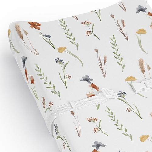Watercolor Floral Garden Sage Green Collection Changing Pad Cover Sheet - alt image 3