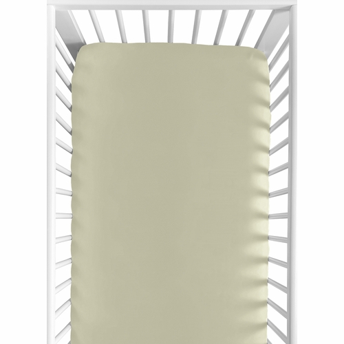 Watercolor Floral Garden Sage Green Collection Crib Sheet - Solid Sage Green