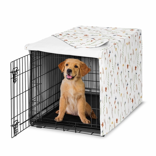 Watercolor Floral Garden Sage Green Collection Dog Crate Kennel Cover 36in.