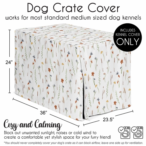 Watercolor Floral Garden Sage Green Collection Dog Crate Kennel Cover 36in. - alt image 4