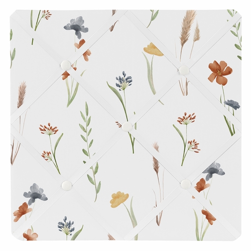 Watercolor Floral Garden Sage Green Collection Fabric Memo Board