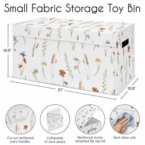 Watercolor Floral Garden Sage Green Collection Fabric Toy Bin Storage - alt image 5