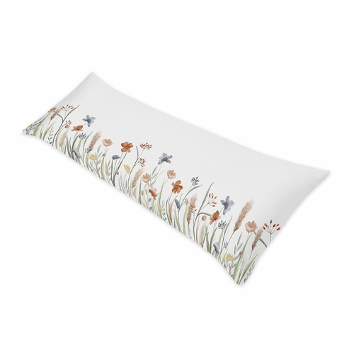 Watercolor Floral Garden Sage Green Collection Full Length Body Pillow Cover - alt image 1