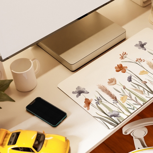 Watercolor Floral Garden Sage Green Collection Large Mouse Pad Desk Mat - alt image 1