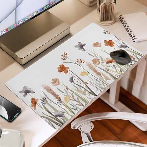 Watercolor Floral Garden Sage Green Collection Large Mouse Pad Desk Mat - alt image 1