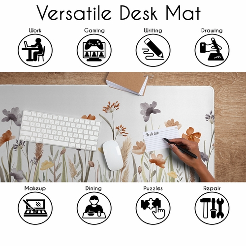 Watercolor Floral Garden Sage Green Collection Large Mouse Pad Desk Mat - alt image 4