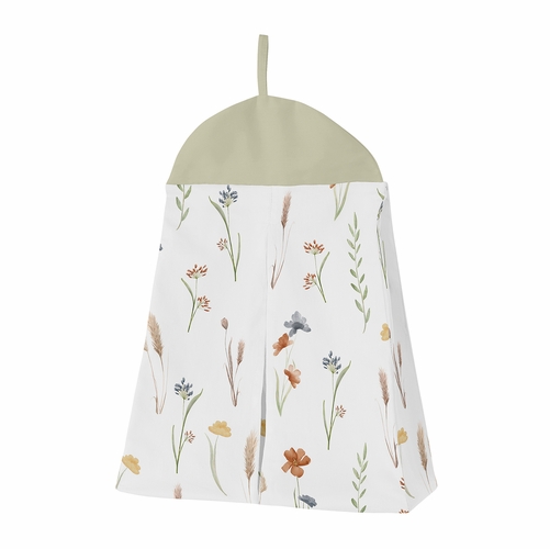 Watercolor Floral Garden Sage Green Collection Sweet Jojo Designs 6 Piece Crib Bedding + BreathableBaby Breathable Mesh Liner - alt image 5