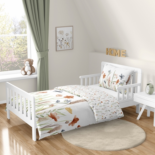 Watercolor Floral Garden Sage Green Collection Toddler Bedding