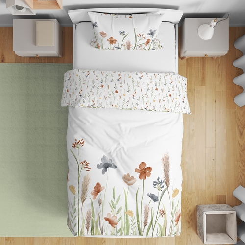 Watercolor Floral Garden Sage Green Collection Toddler Bedding - alt image 1