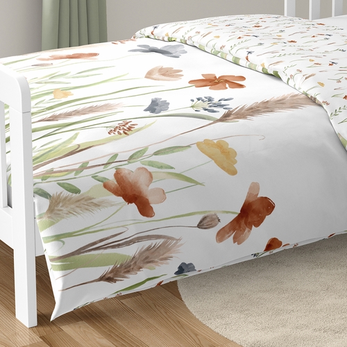 Watercolor Floral Garden Sage Green Collection Toddler Bedding - alt image 5