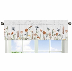 Watercolor Floral Garden Sage Green Collection Window Valance