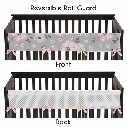 Watercolor Floral Grey Collection 5 Piece Crib Bedding - alt image 3