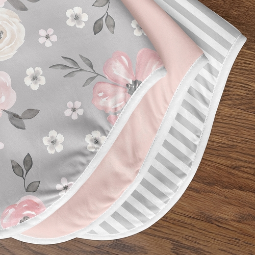 Watercolor Floral Grey Collection Absorbent Burp Cloths - 3 Pack Set - alt image 4
