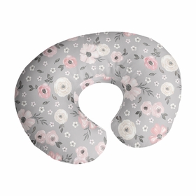 Watercolor Floral Grey Collection Nursing Breastfeeding Pillow Cover