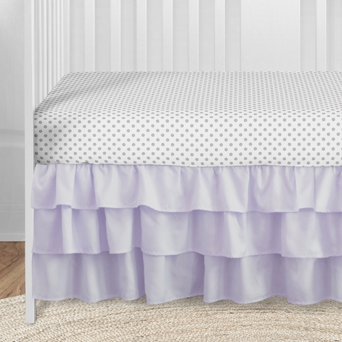 Watercolor Floral Lavender and Grey Collection 5 Piece Crib Bedding - alt image 4