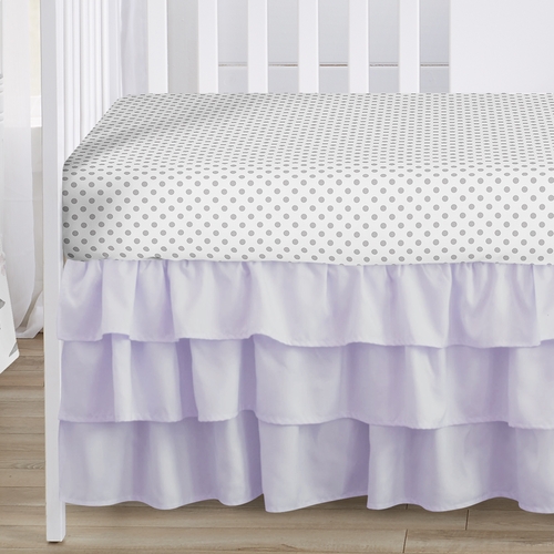 Watercolor Floral Lavender and Grey Collection 5 Piece Crib Bedding - alt image 3