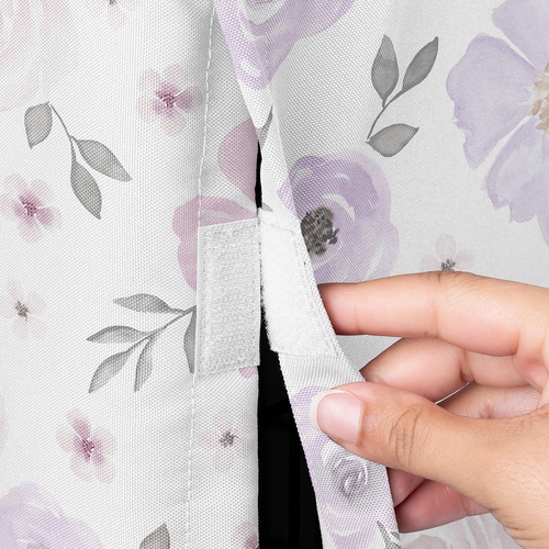 Watercolor Floral Lavender and Grey Collection Dog Crate Kennel Cover 36in. - alt image 2