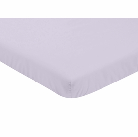 Watercolor Floral Lavender and Grey Collection Mini Crib Sheet - Solid Lavender