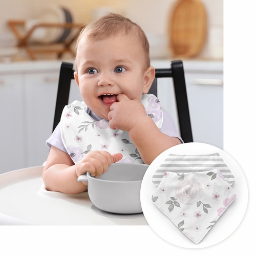 Watercolor Floral Lavender and Grey Collection Newborn Baby Layette Set - alt image 4