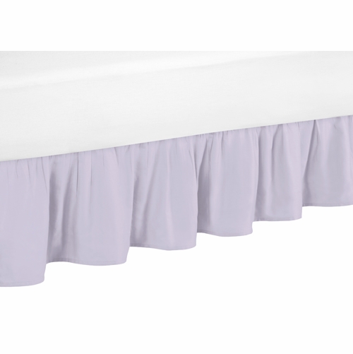 Watercolor Floral Lavender and Grey Collection Toddler Bed Skirt
