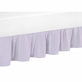 Watercolor Floral Lavender and Grey Collection Twin Bed Skirt