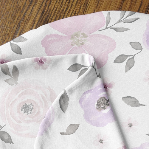 Watercolor Floral Lavender Purple And Grey Collection Baby Cocoon and Beanie Hat - 2 Piece Set - alt image 3