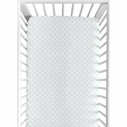 Watercolor Floral Navy and Pink Collection Crib Sheet - Blue Polka Dot