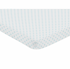 Watercolor Floral Navy and Pink Collection Mini Crib Sheet - Blue Polka Dot