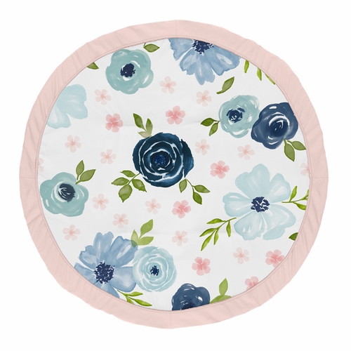 Watercolor Floral Navy and Pink Collection Playmat