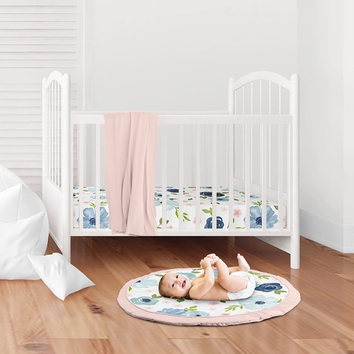 Watercolor Floral Navy and Pink Collection Playmat - alt image 1