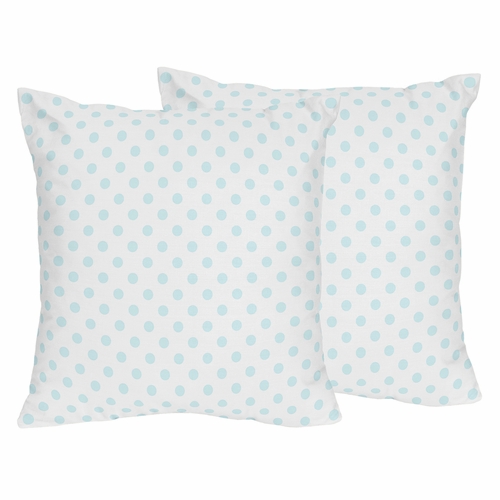 Watercolor Floral Navy and Pink Collection Polka Dot Decorative Accent Throw Pillows - Set of 2