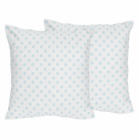 Watercolor Floral Navy and Pink Collection Polka Dot Decorative Accent Throw Pillows - Set of 2
