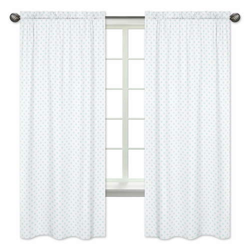 Watercolor Floral Navy and Pink Collection Polka Dot Window Panels - Set of 2