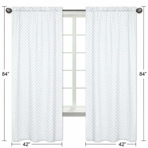 Watercolor Floral Navy and Pink Collection Polka Dot Window Panels - Set of 2 - alt image 4