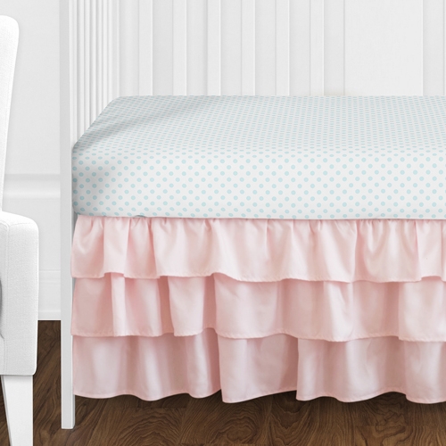 Watercolor Floral Navy Blue and Pink Collection 11 Piece Bumperless Crib Bedding - alt image 1