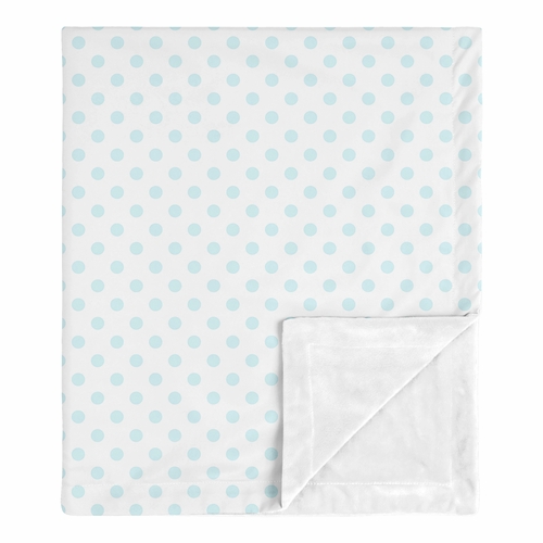 Watercolor Floral Navy Blue and Pink Collection Baby Blanket - Polka Dot