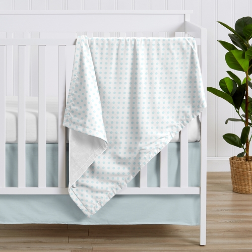 Watercolor Floral Navy Blue and Pink Collection Baby Blanket - Polka Dot - alt image 1