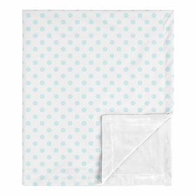 Watercolor Floral Navy Blue and Pink Collection Baby Blanket - Polka Dot