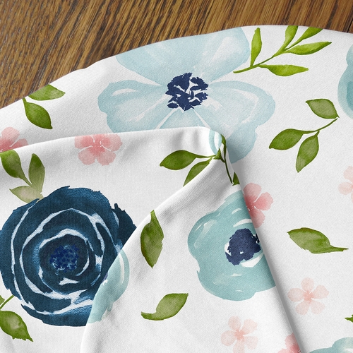 Watercolor Floral Navy Blue And Pink Collection Baby Cocoon and Beanie Hat - 2 Piece Set - alt image 3