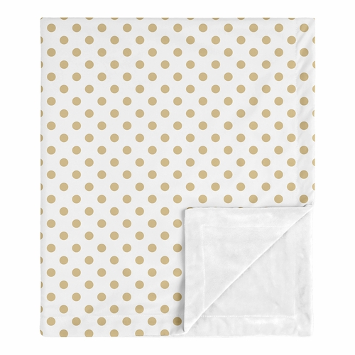 Watercolor Floral Peach and Green Collection Baby Blanket - Polka Dot