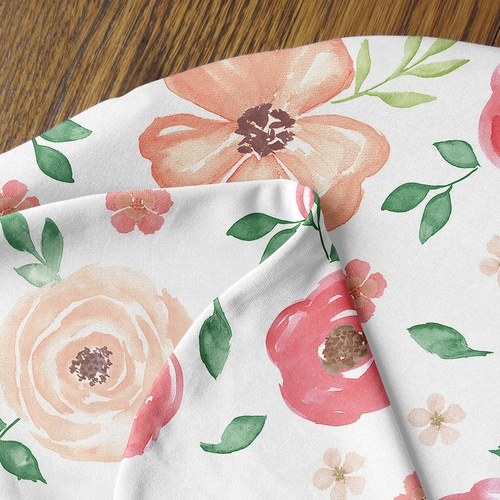 Watercolor Floral Peach and Green Collection Baby Cocoon and Beanie Hat - 2 Piece Set - alt image 3