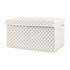Watercolor Floral Peach and Green Collection Polka Dot Fabric Toy Bin Storage