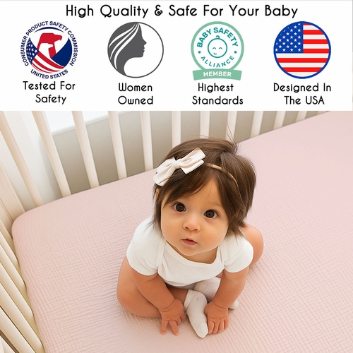 Watercolor Floral Pink and Grey Collection 100% Cotton Muslin 2 Pack Crib Sheets - alt image 2